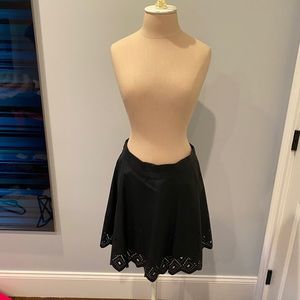 Black faux leather skirt